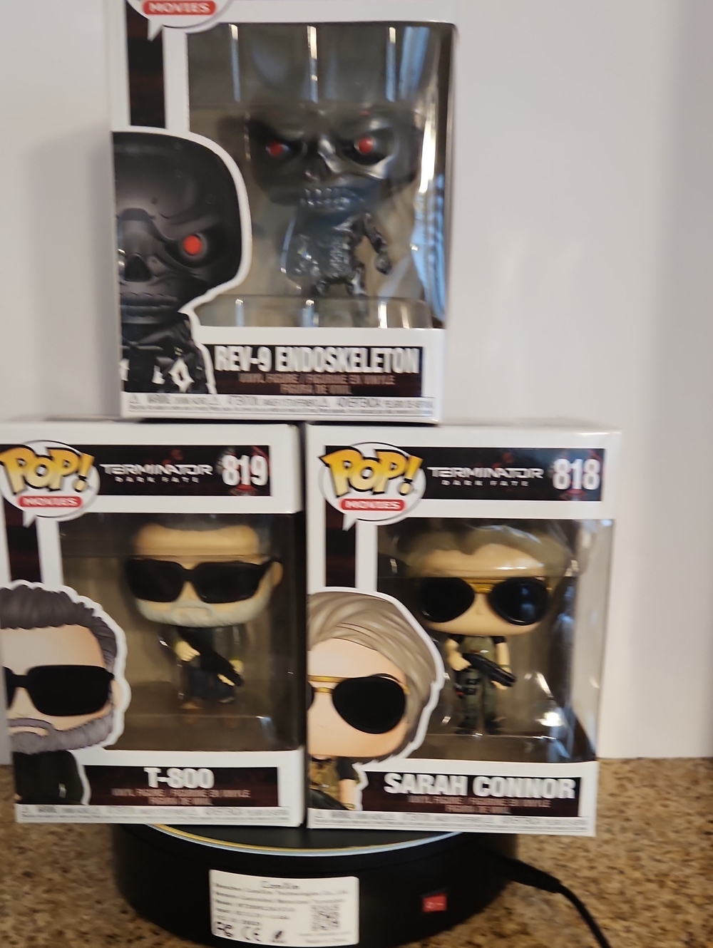Funko Pop! Terminator T-800, Sarah Connor & Rev-9 Vinyl Figures - Black & Silver